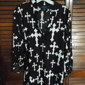 Western Cross Pull Over Blouse